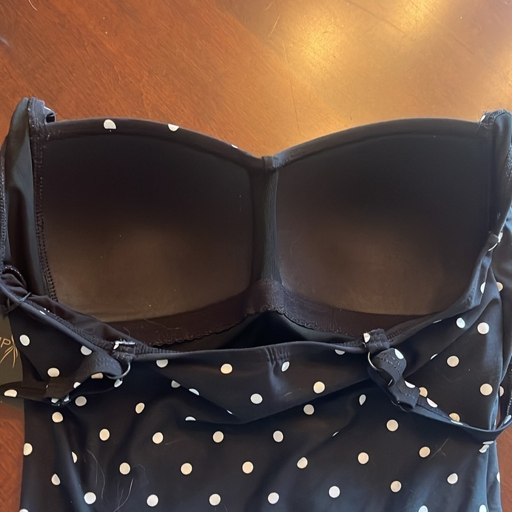 Brand New Nip Tuck Swim Polka Dot Black & White Slimming Tummy Control Swimsuit - Picture 15 of 15